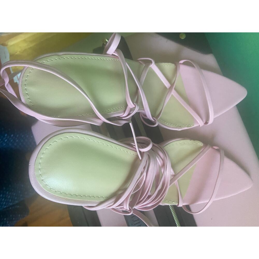 Cotton Candy Pink Stilettos w ankle tie